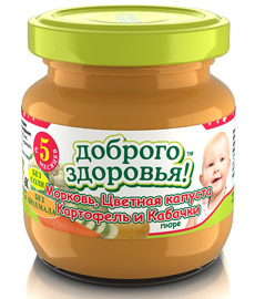 Пюре из моркови, цветной капусты, картофеля и кабачков гомогенизированное для питания детей раннего возраста. Пюре из моркови, цветной капусты, картофеля и кабачков гомогенизированное для питания детей раннего возраста.
